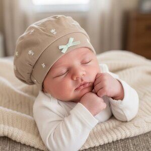 VINTAGE DISNEY Baby Girls Beret Hat WINNIE THE POOH Phot Prop Hat for Doll